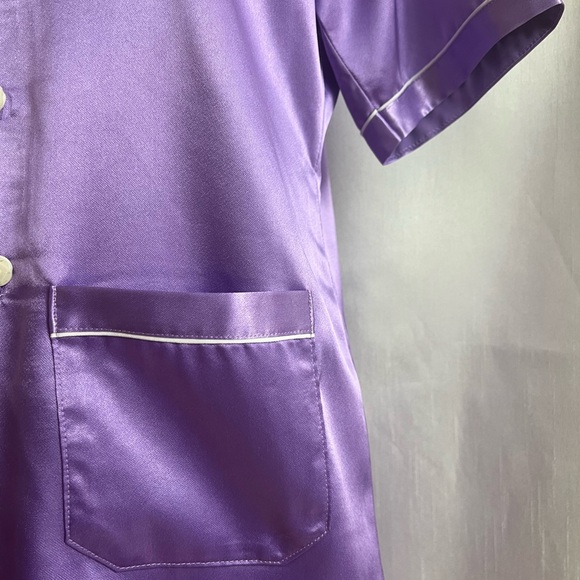 Custom made silk pajama set S Lavender - Picture 2 of 7